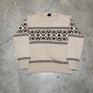 Men's Beige Patterned Sweater